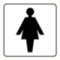 Piktogramm Damentoilette Weiß/Schwarz